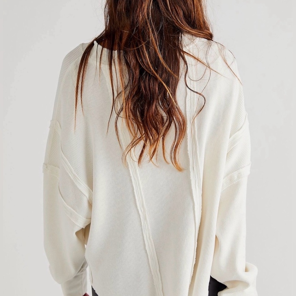 Free People Ellie Thermal - Size Small - Cream/Ivory - Picture 3 of 8